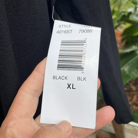 off the shoulder, mixed media silk blend sweater or top - Picture 4 of 7